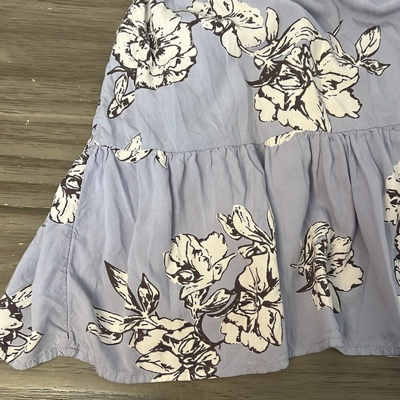 FREE PEOPLE PERIWINKLE RITA TIERED PLUNGE BACK MIDI DRESS - Picture 16 of 16